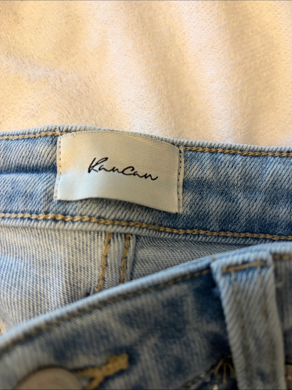 KanCan Light Blue Rhinestone Diamond Flare Jeans - Picture 2 of 5